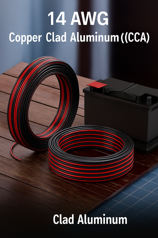 Dobbel kabel 12V – 14AWG – 30,5 meter – Rød/Svart – CCA