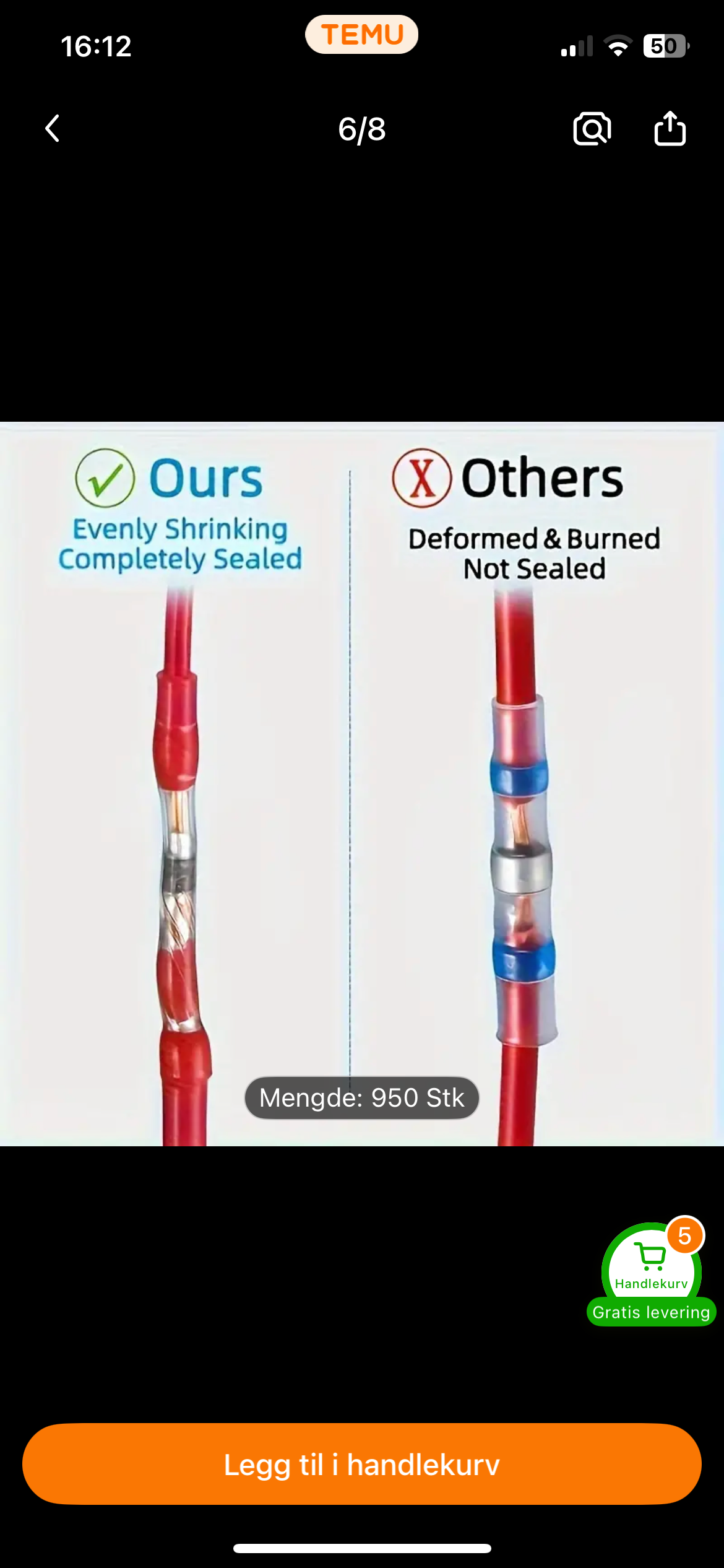 950 stk Loddefrie Kabelskjøter – Vannbestandige Krympeskjøter med Tinn – 4 Størrelser – Sortimentsboks